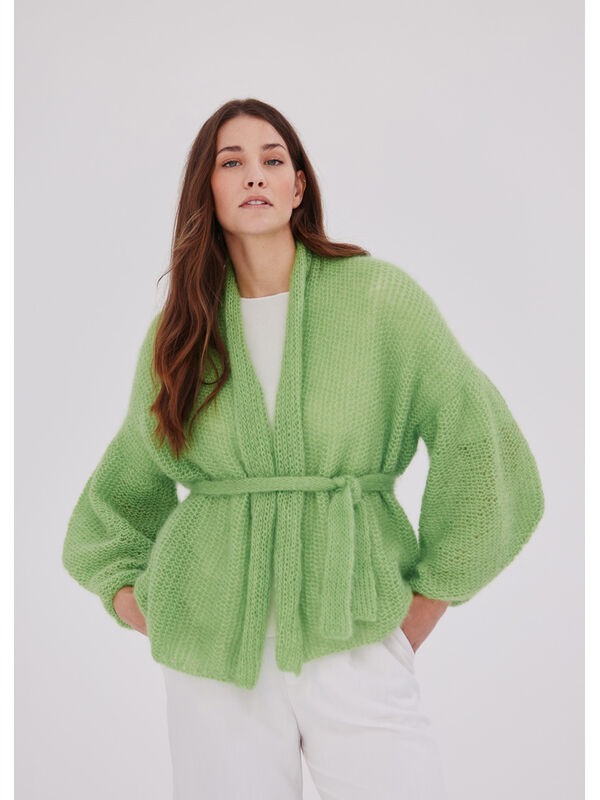 Lana Grossa CARDIGAN AVEC UN COL CHÂLE TOPDOWN Silkhair