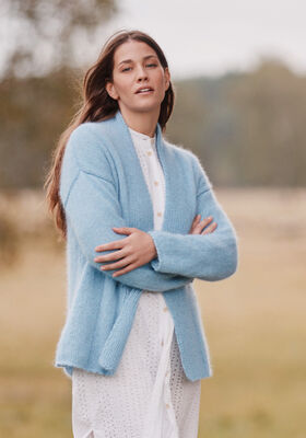 CARDIGAN Ecopuno & Silkhair de Lana Grossa