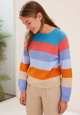 PULL À LARGES RAYURES Ecopuno de Lana Grossa