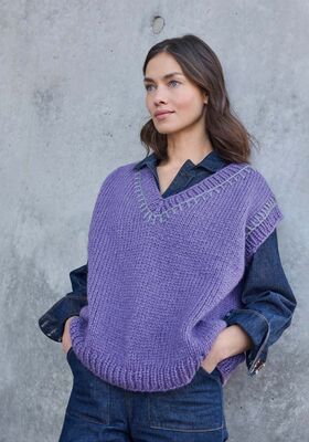 PULL SANS MANCHES EN V Winter Softness de Lana Grossa