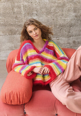 PULL RAYÉ À DÉCOLLETÉ EN V Basta, Bottoni & Summer Softness de Lana Grossa