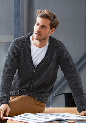 GILET RAGLAN HOMME Cool Wool Big de Lana Grossa