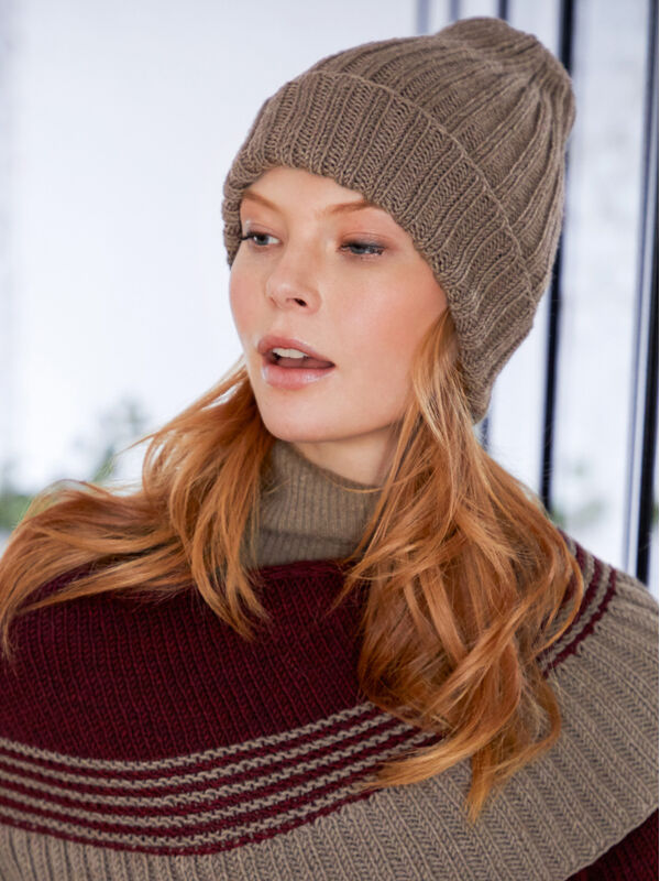 Lana Grossa BONNET EN MOTIF CÔTELÉ Cool Wool Big Melange