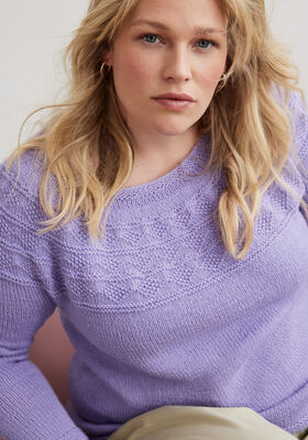 PULL AVEC UN EMPIÈCEMENT ROND Merino Uno de Lana Grossa