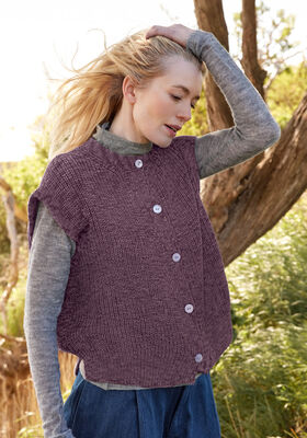 GILET EN FAUSSES CÔTES ANGLAISES Cool Wool Vintage de Lana Grossa