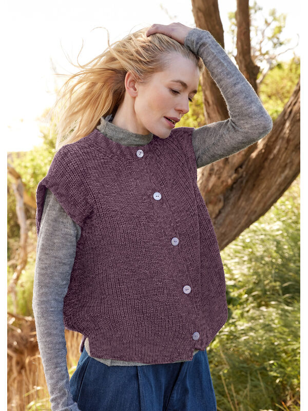 Lana Grossa GILET EN FAUSSES CÔTES ANGLAISES Cool Wool Vintage