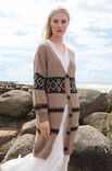 Lana Grossa CARDIGAN LONG Natural Lama Chunky
