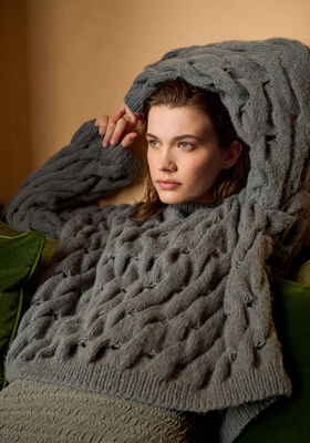 PULL EN MOTIF TORSADÉ Nebbia de Lana Grossa