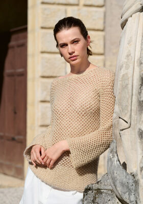 PULL AU POINT DE GRILLE Setasuri & Glamour de Lana Grossa