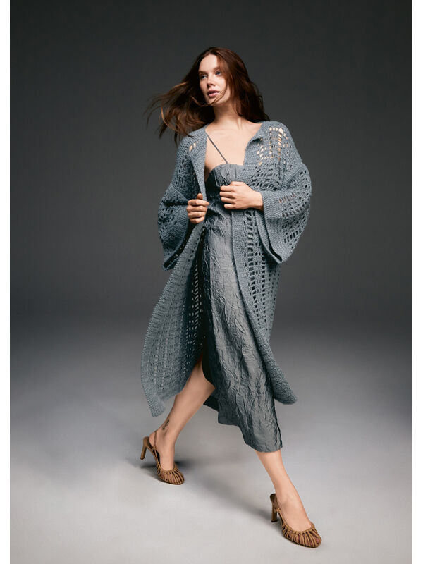 Lana Grossa MANTEAU AU CROCHET Nebbia & Brillino