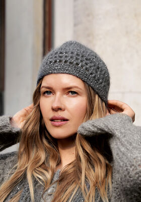 BONNET EN MOTIF QUADRILLÉ Filo di Gio & Glamour de Lana Grossa