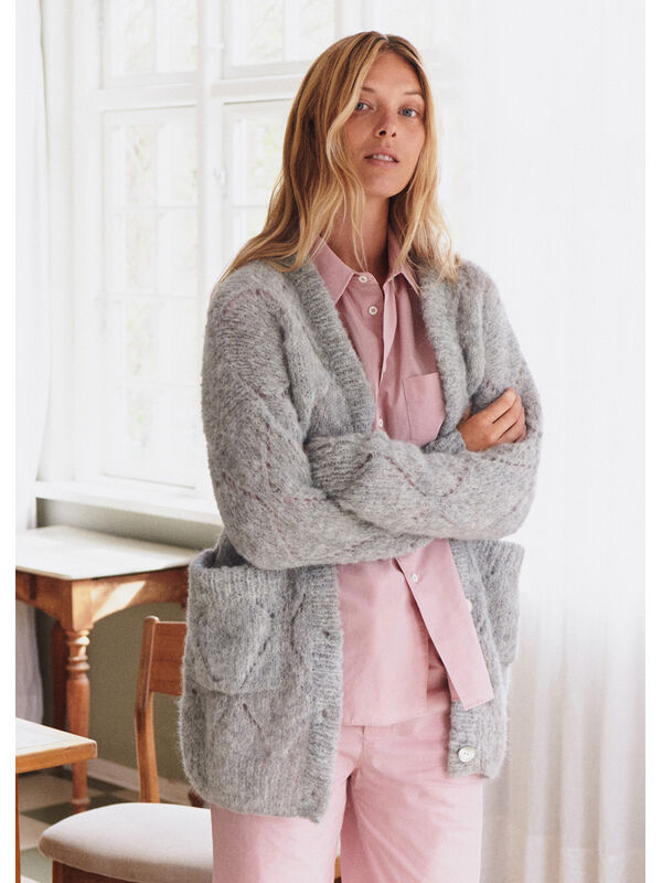 Lana Grossa GILET LONG TOP-DOWN Natural Alpaca Lungo