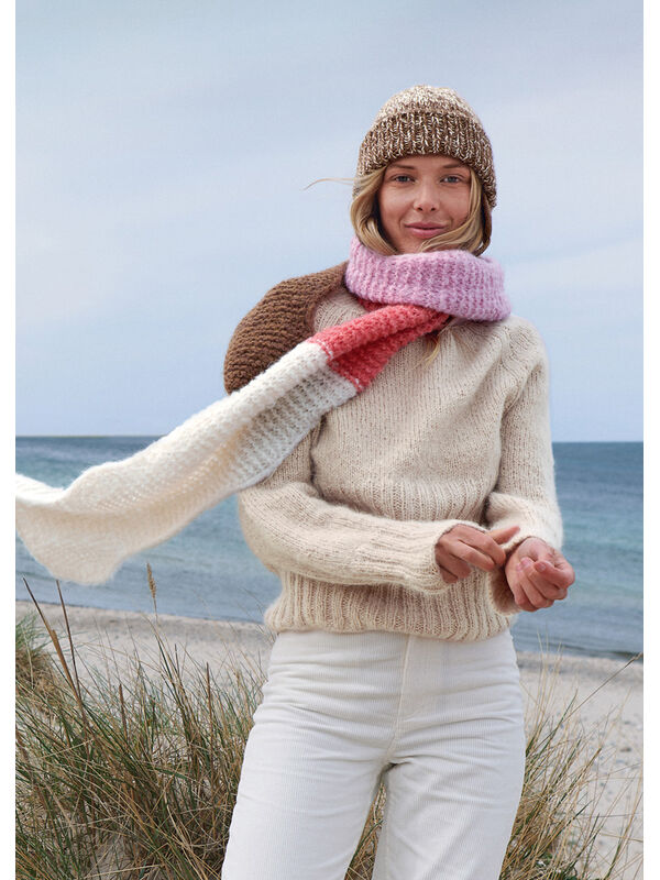Lana Grossa CHÂLE À LARGES RAYURES Natural Alpaca Lungo