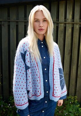 CARDIGAN JACQUARD Ecopuno & Silkhair de Lana Grossa