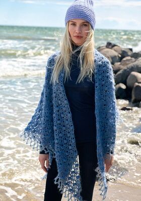 ÉCHARPE AU CROCHET Natural Superkid Tweed de Lana Grossa