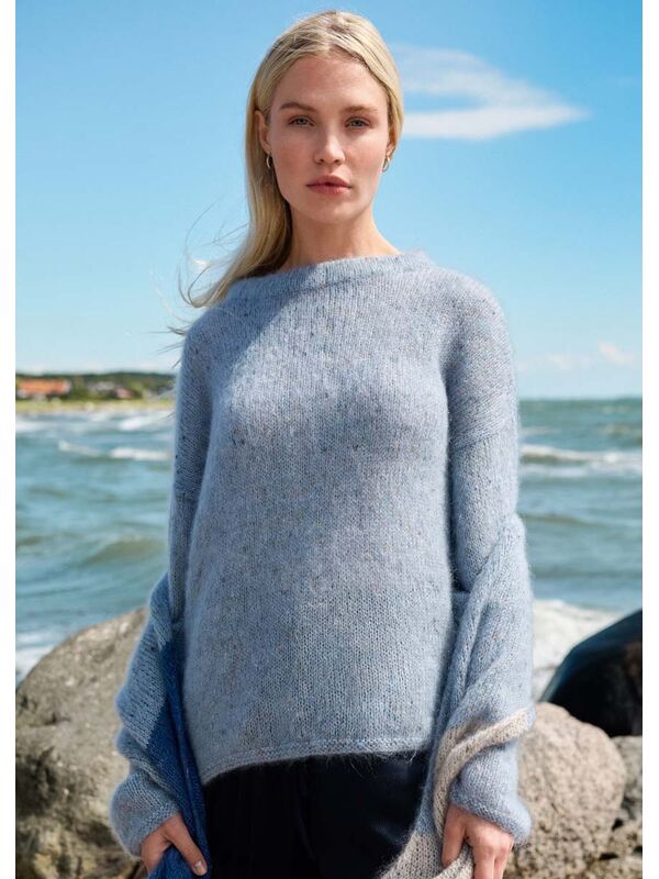 Lana Grossa PULL AVEC UN COL ROND Natural Superkid Tweed