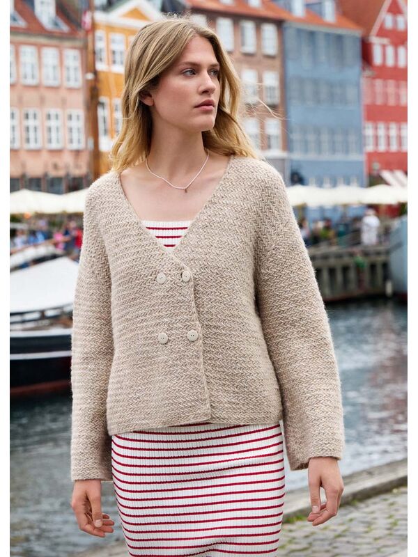 Lana Grossa GILET EN MOTIF ROTIN Natural Alpaca Pelo