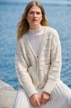 Lana Grossa CARDIGAN À RAYURES EN MOTIF AJOURÉ Natural Alpaca Pelo