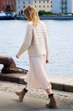 Lana Grossa CARDIGAN À RAYURES EN MOTIF AJOURÉ Natural Alpaca Pelo