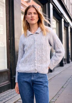 CARDIGAN TOP-DOWN Ecopuno & Silkhair de Lana Grossa