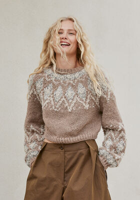 PULL COURT Natural Lama Chunky, Orsetto & Glamour de Lana Grossa
