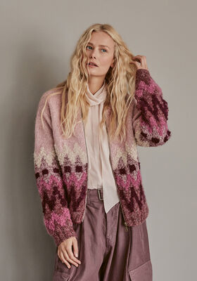 GILET EN MOTIF JACQUARD Natural Alpaca Pelo, Silkhair & Orsetto de Lana Grossa
