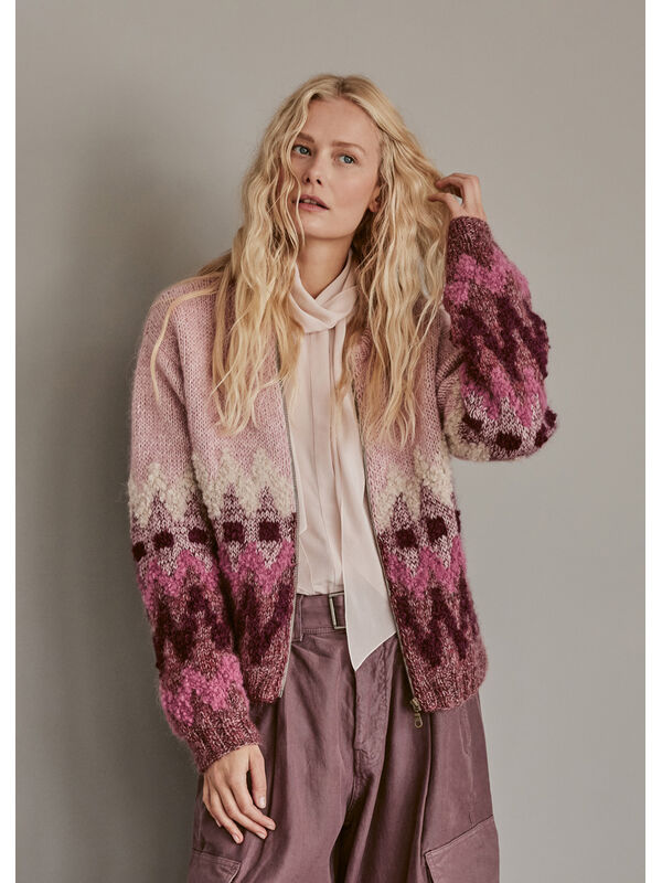 Lana Grossa GILET EN MOTIF JACQUARD Natural Alpaca Pelo, Silkhair & Orsetto