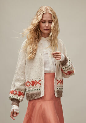 CARDIGAN Natural Lama Chunky & Mohair di Gio de Lana Grossa