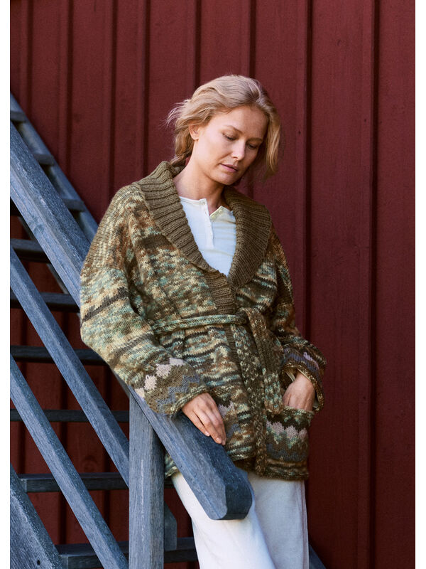 Lana Grossa VESTE À COL CHÂLE Landlust Naturwolle & Landlust Naturwolle Print
