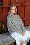 Lana Grossa PULL À TORSADES AVEC COL ROULÉ Natural Alpaca Pelo & Natural Superkid Tweed