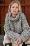 Lana Grossa PULL À TORSADES AVEC COL ROULÉ Natural Alpaca Pelo & Natural Superkid Tweed