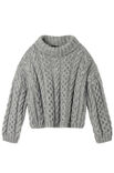 Lana Grossa PULL À TORSADES AVEC COL ROULÉ Natural Alpaca Pelo & Natural Superkid Tweed