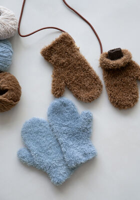 MOUFLES CLOUD PILE Pelliccia & Cool Wool  de Lana Grossa