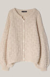 Lana Grossa CARDIGAN EN MOTIF QUADRILATÈRE Natural Alpaca Pelo