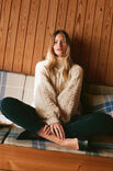 Lana Grossa CARDIGAN EN MOTIF QUADRILATÈRE Natural Alpaca Pelo