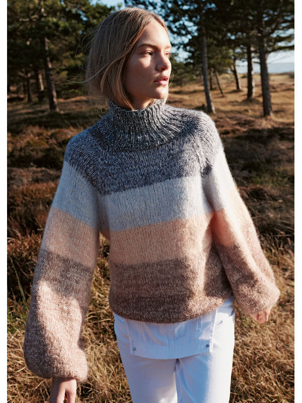 Lana Grossa PULL RAGLAN À LARGES RAYURES Ecopuno & Setasuri