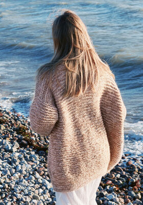 CARDIGAN EN POINT MOUSSE ENDROIT Alpaca Pelo de Lana Grossa