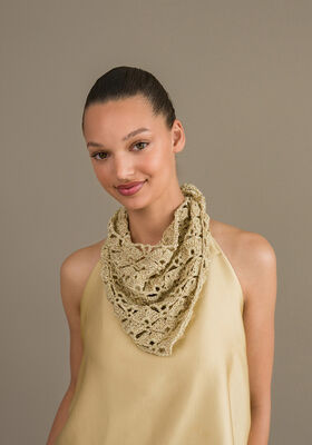 CHÂLE AU CROCHET SCINTILLANT Solo Lino & Glamour de Lana Grossa
