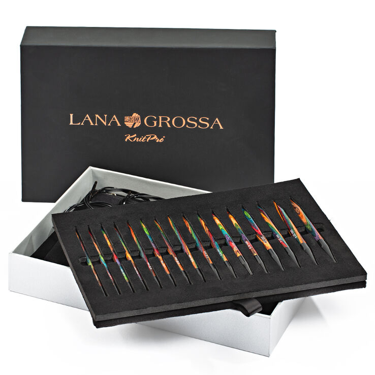 Lana Grossa Set d'aiguille design en bois Multicolor