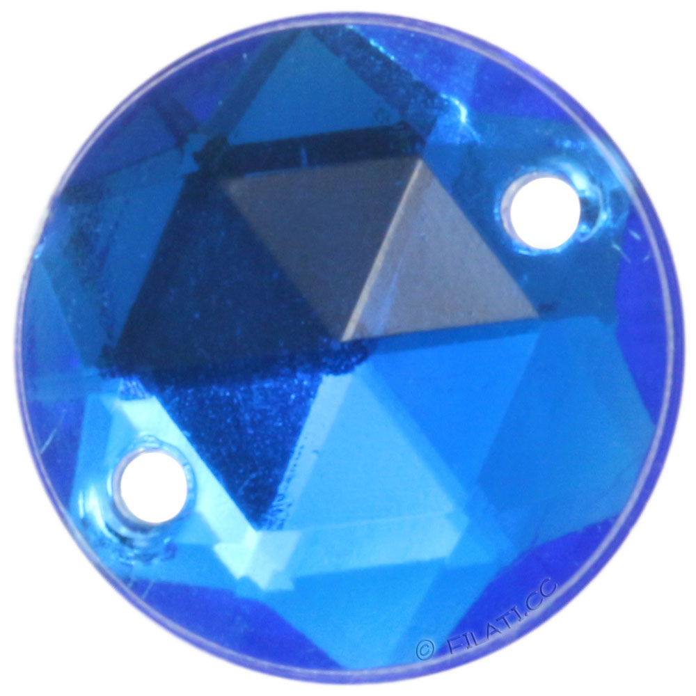 Lot De 30 Pierres à Coudre Acrylique Facettées - 20mm Rondes, Bleu Foncé, Pour Bijoux