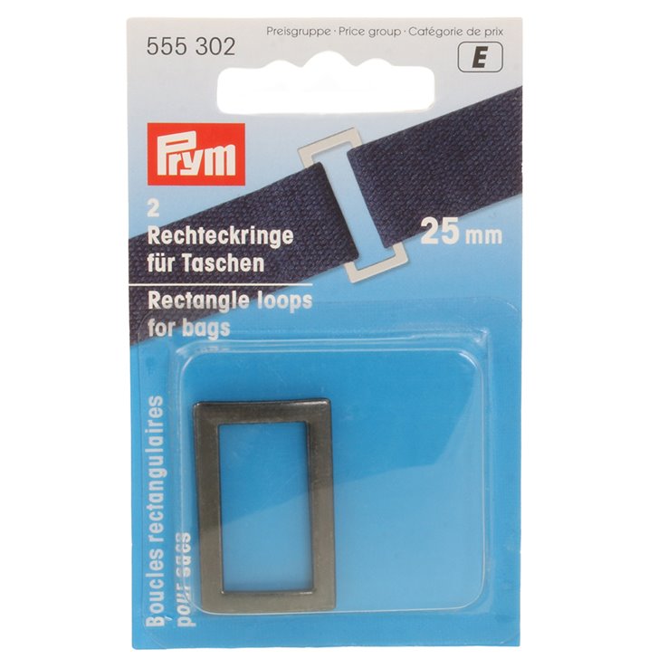 Prym Boucles rectangulaires pour sacs 25mm | 01-argent vieux