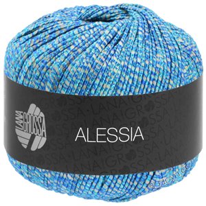 Lana Grossa ALESSIA | 015-bleu/turquoise/gris argent