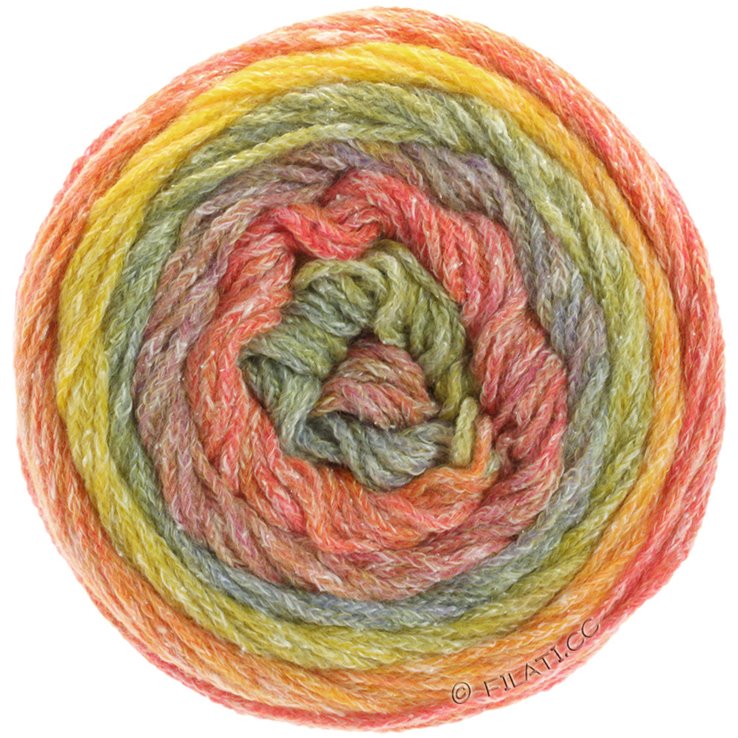 Lana Grossa AMOROSO | 08-jaune/orange/abricot/moutarde/gris