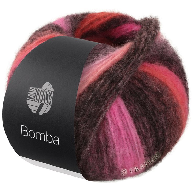 Lana Grossa BOMBA | 02-rose/rose vif/rouge lumineux/mûre/rouge gris/rose bonbon/gris foncé