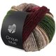 Lana Grossa CINQUE MULTI | 23-vert foncé/noir/chameau/rouge vin/gris vert/pêche/blanc/brun foncé chiné