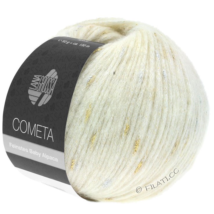 Lana Grossa COMETA | 01-écru/doré/argent