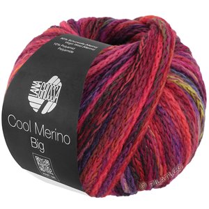 Lana Grossa COOL MERINO Big Color | 401-rouge noir/violet/rose vif/fuchsia/rouge/vert jaune