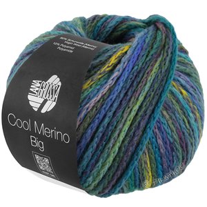 Lana Grossa COOL MERINO Big Color | 407-jade/pétrole/turquoise/beige rose/aubergine/vert jaune/royal/bleu gris