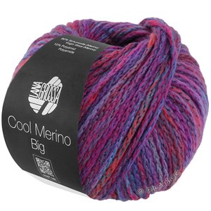 Lana Grossa COOL MERINO Big Color | 408-fuchsia/violet/gris bleu/bleu fumé/gris clair/bleu/tomate
