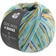 Lana Grossa COOL WOOL 4 SOCKS PRINT III | 7205-turquoise/vert opale/orange jaune/blanc/bleu clair/bleu cobalt